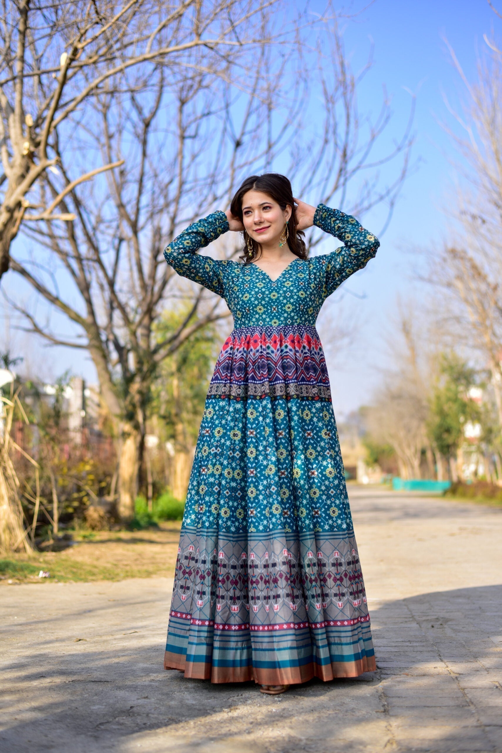 kushangini chanderi maxi set