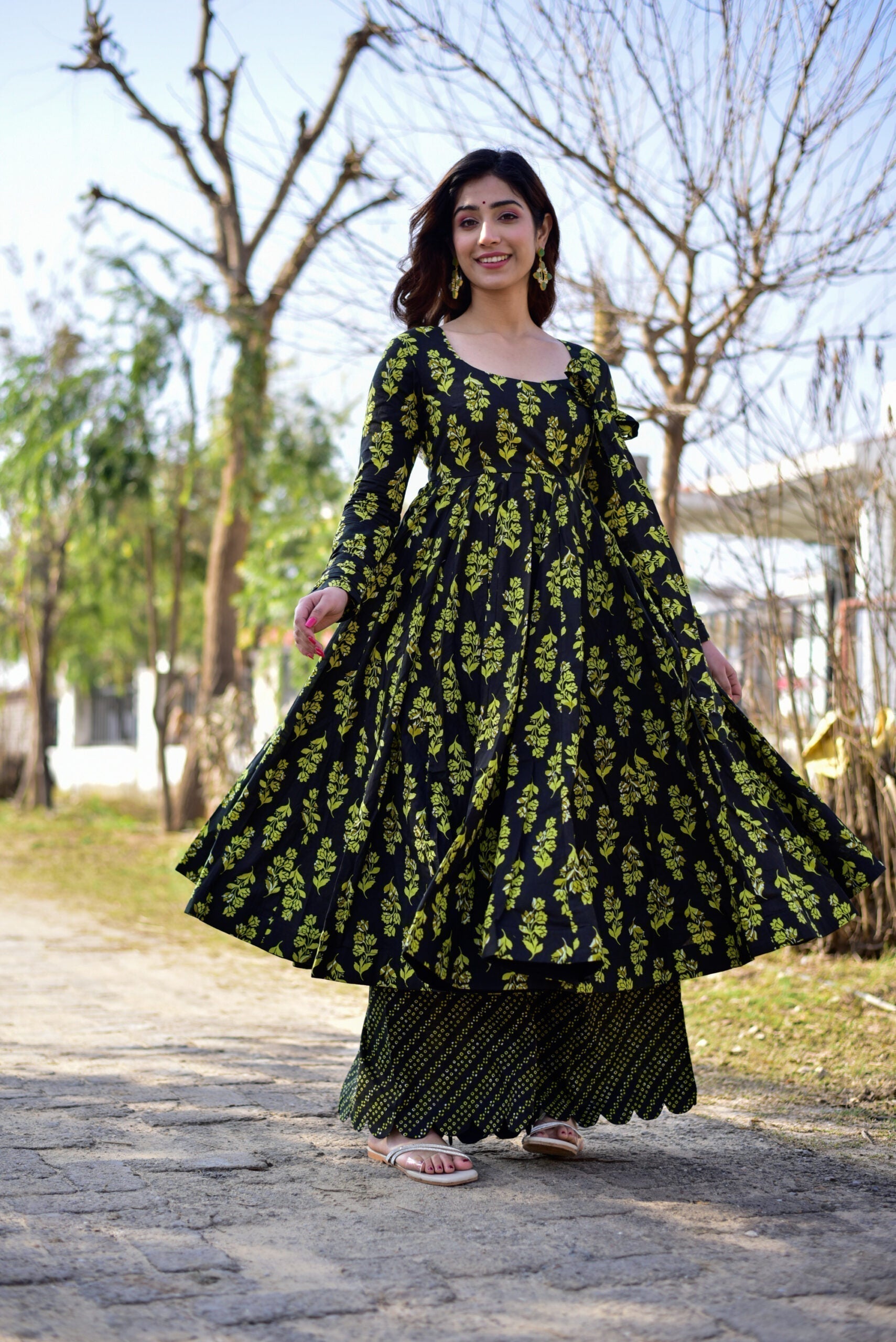 moonless black cotton suit set