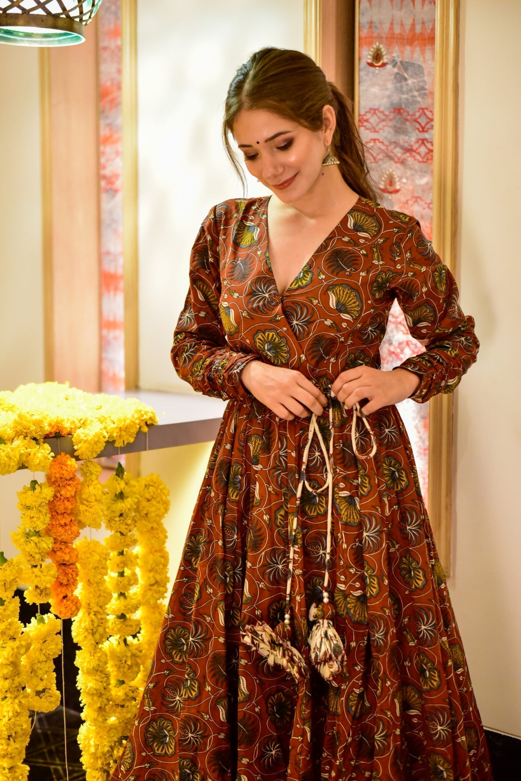 kaashni maroon kurta set