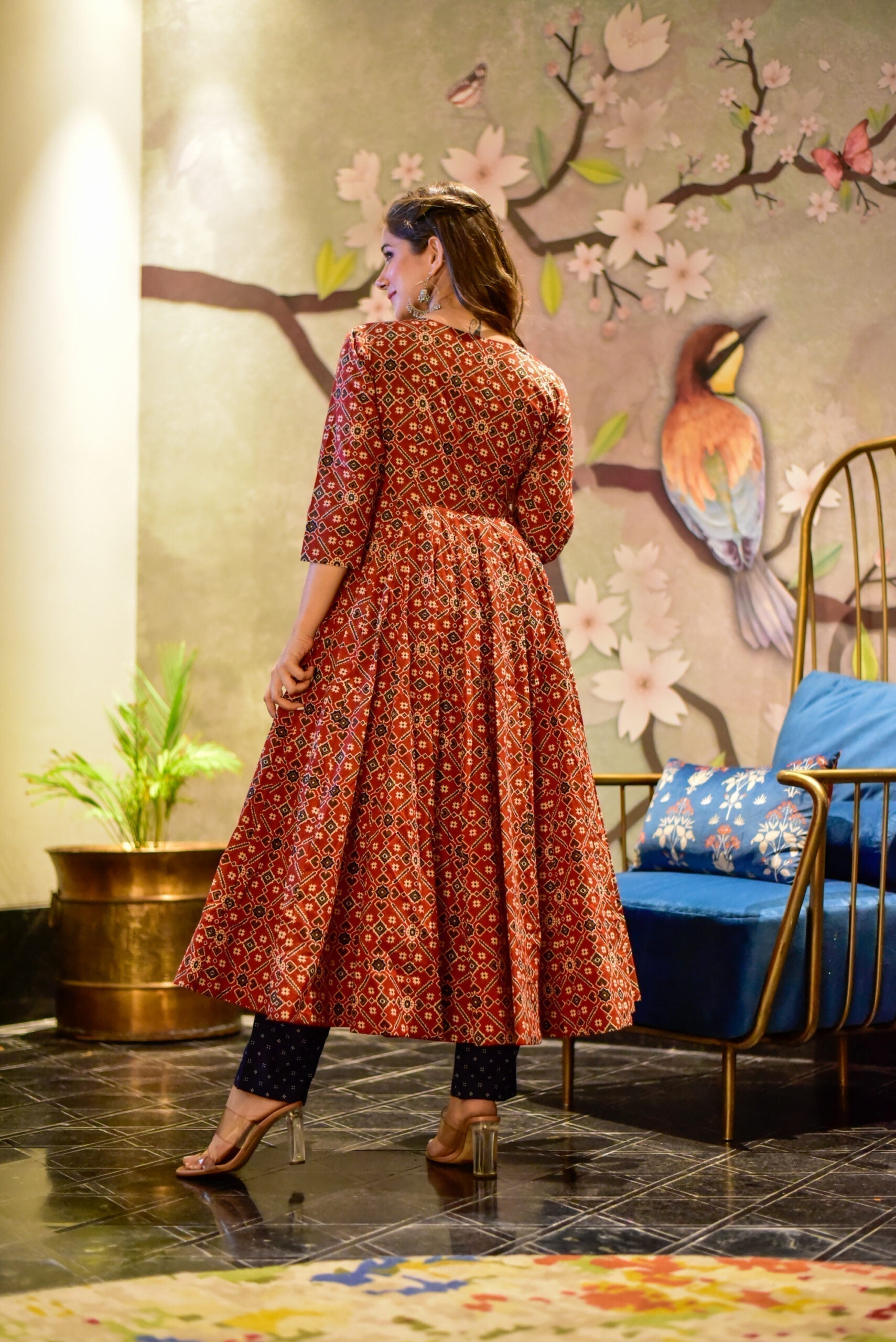 maroon amour kurta set