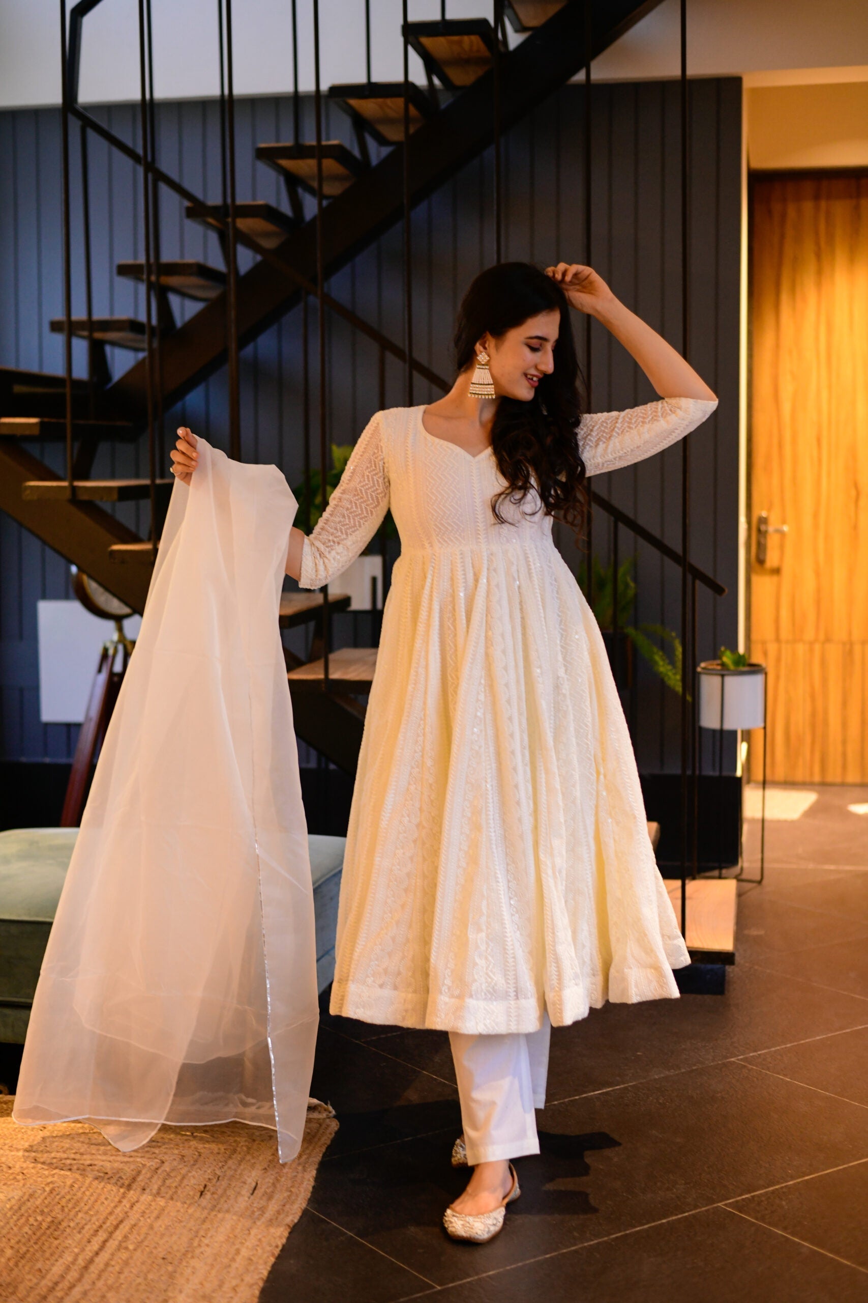 malini georgette embroidered suit set