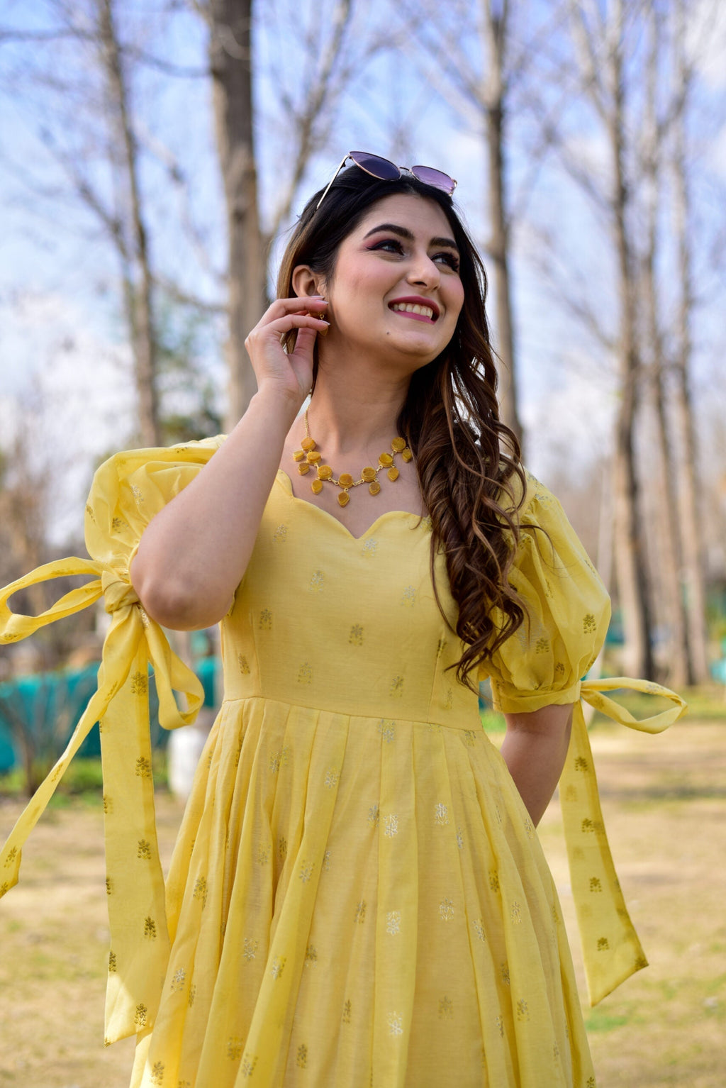 farzana yellow chanderi dress