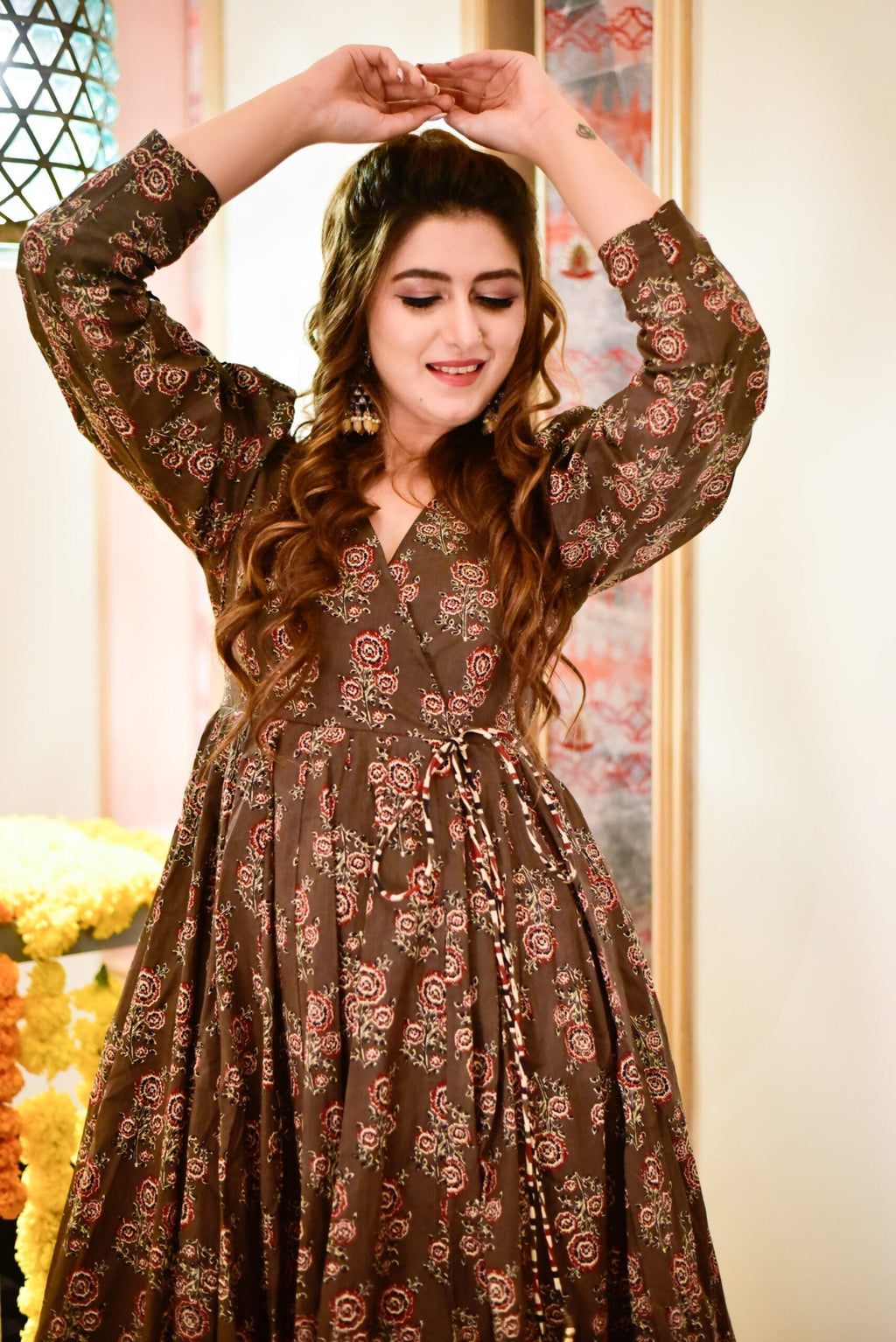 mannat brown cotton suit set