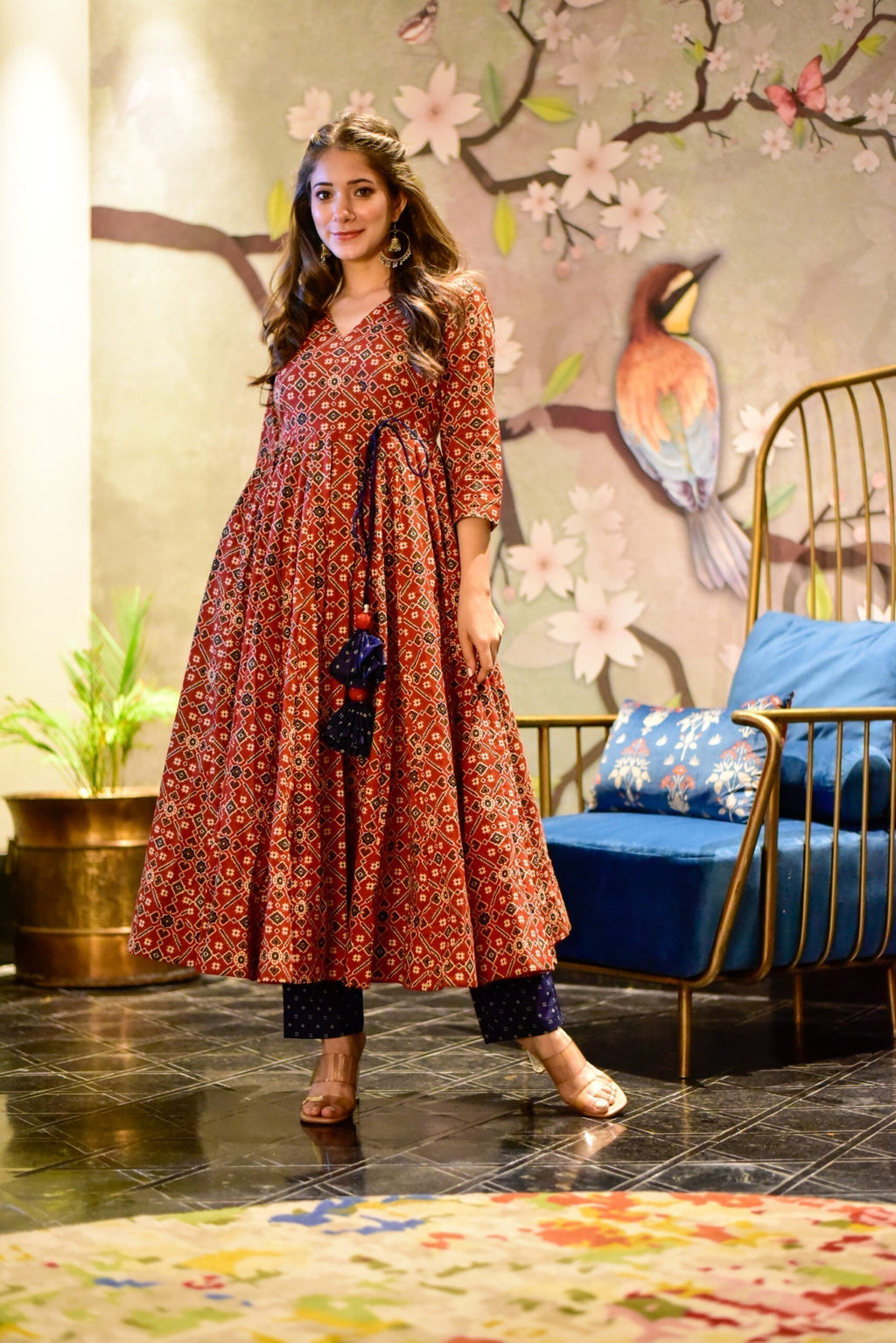 maroon amour kurta set