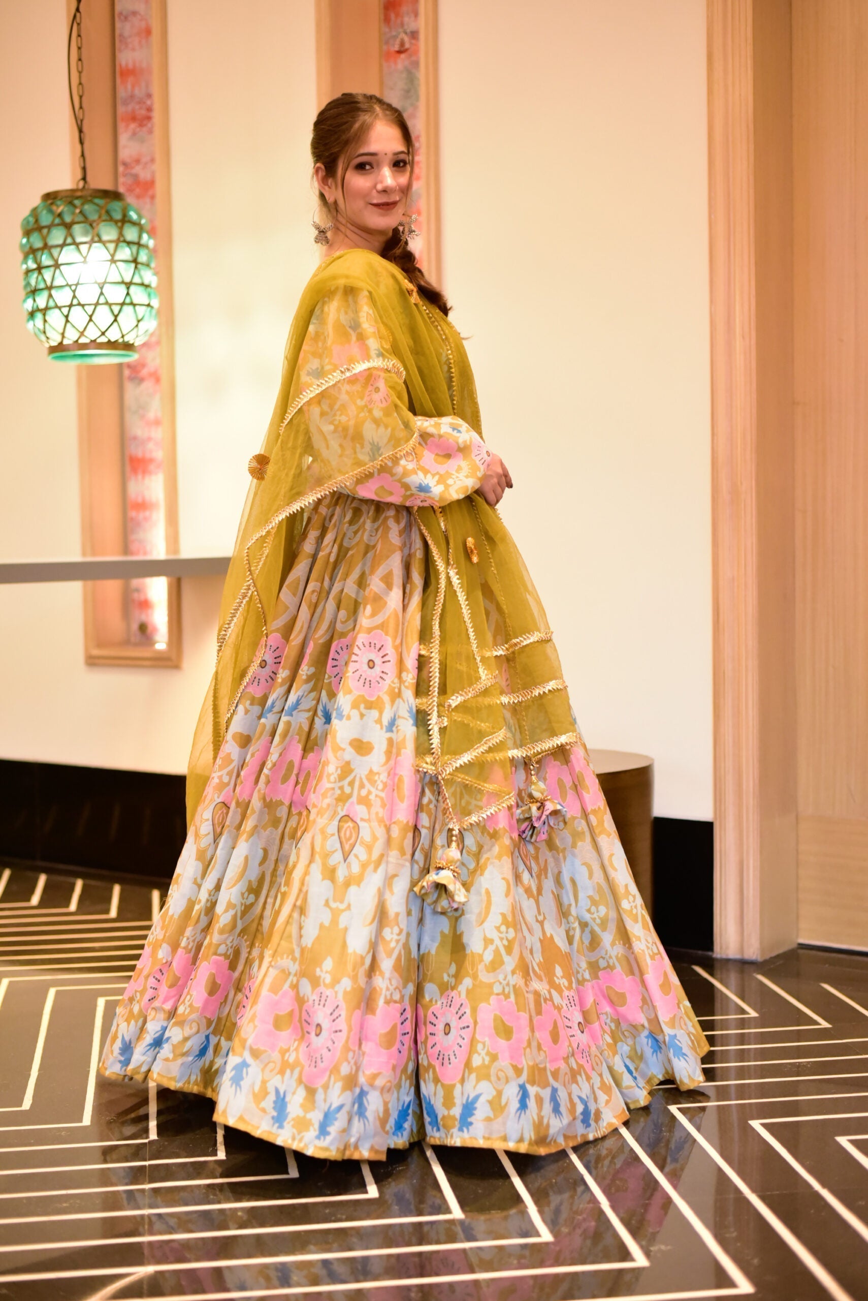 medallion floral lehenga choli