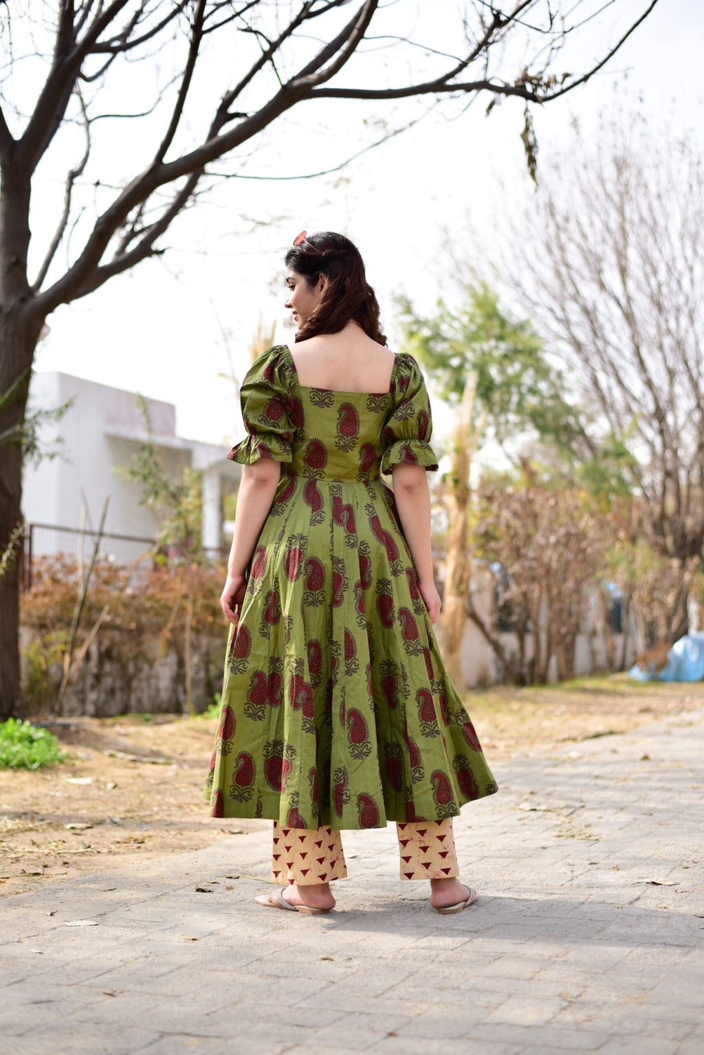 delicate green kurta set