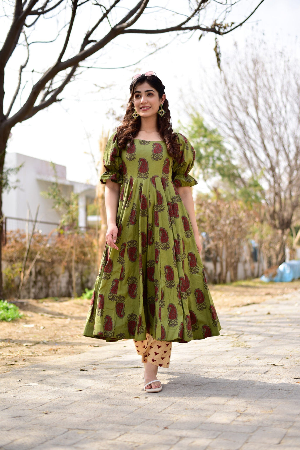 delicate green kurta set