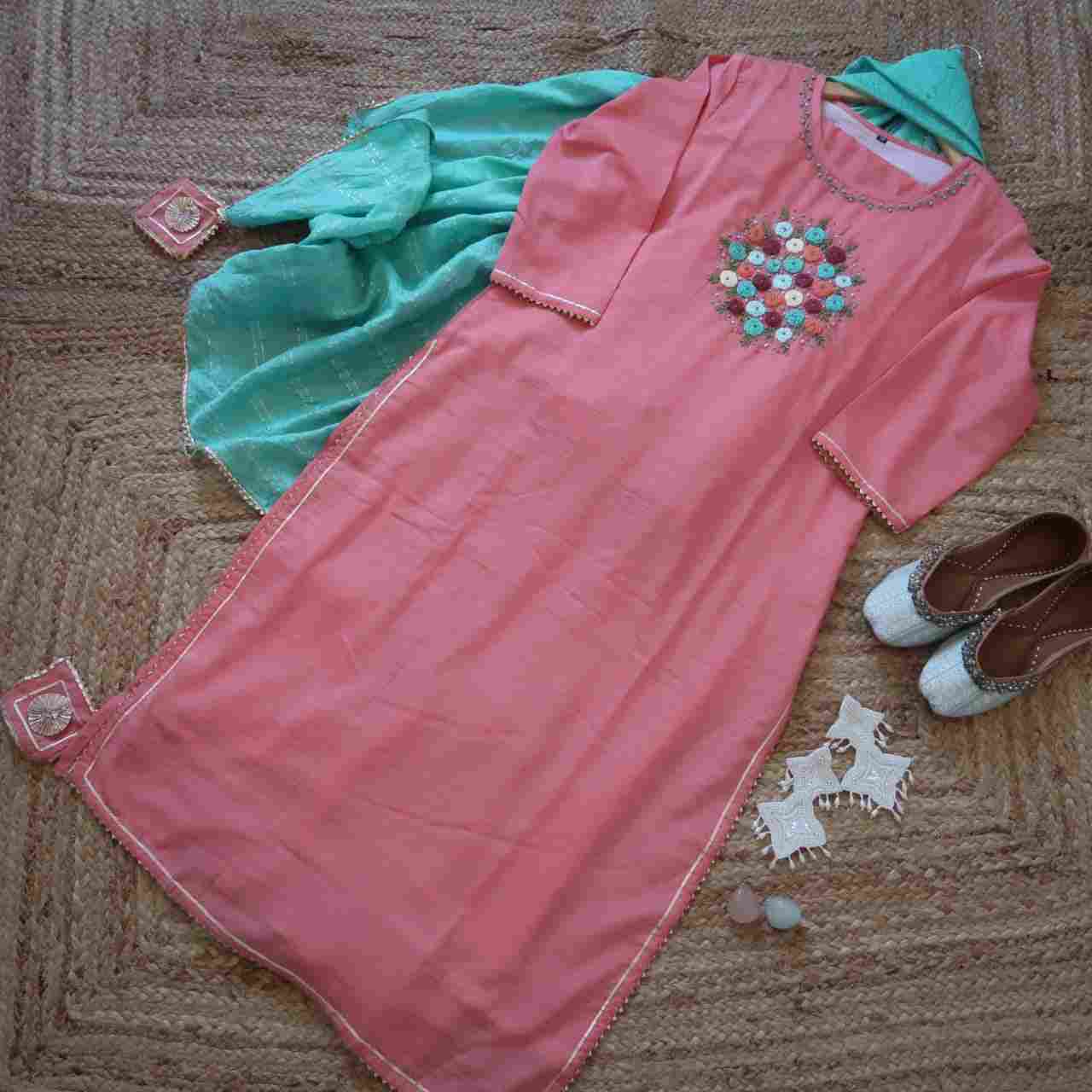 French Pink & Turquoise Romance Suit (3 piece)
