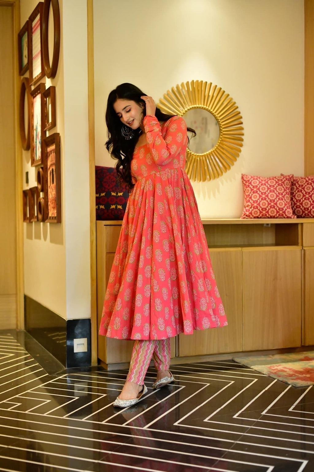 jazzy pink cotton suit set