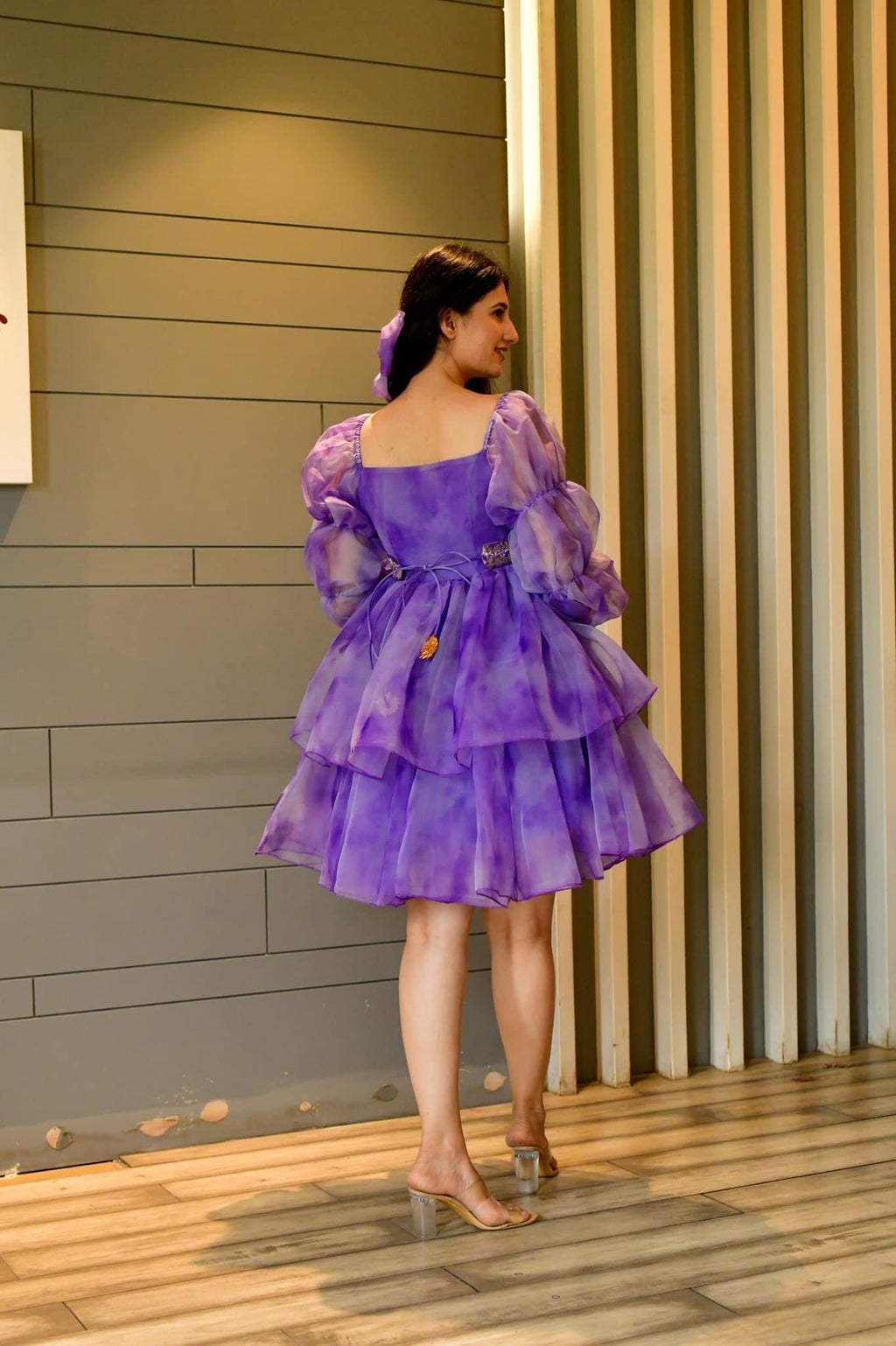 Isabella purple organza dress