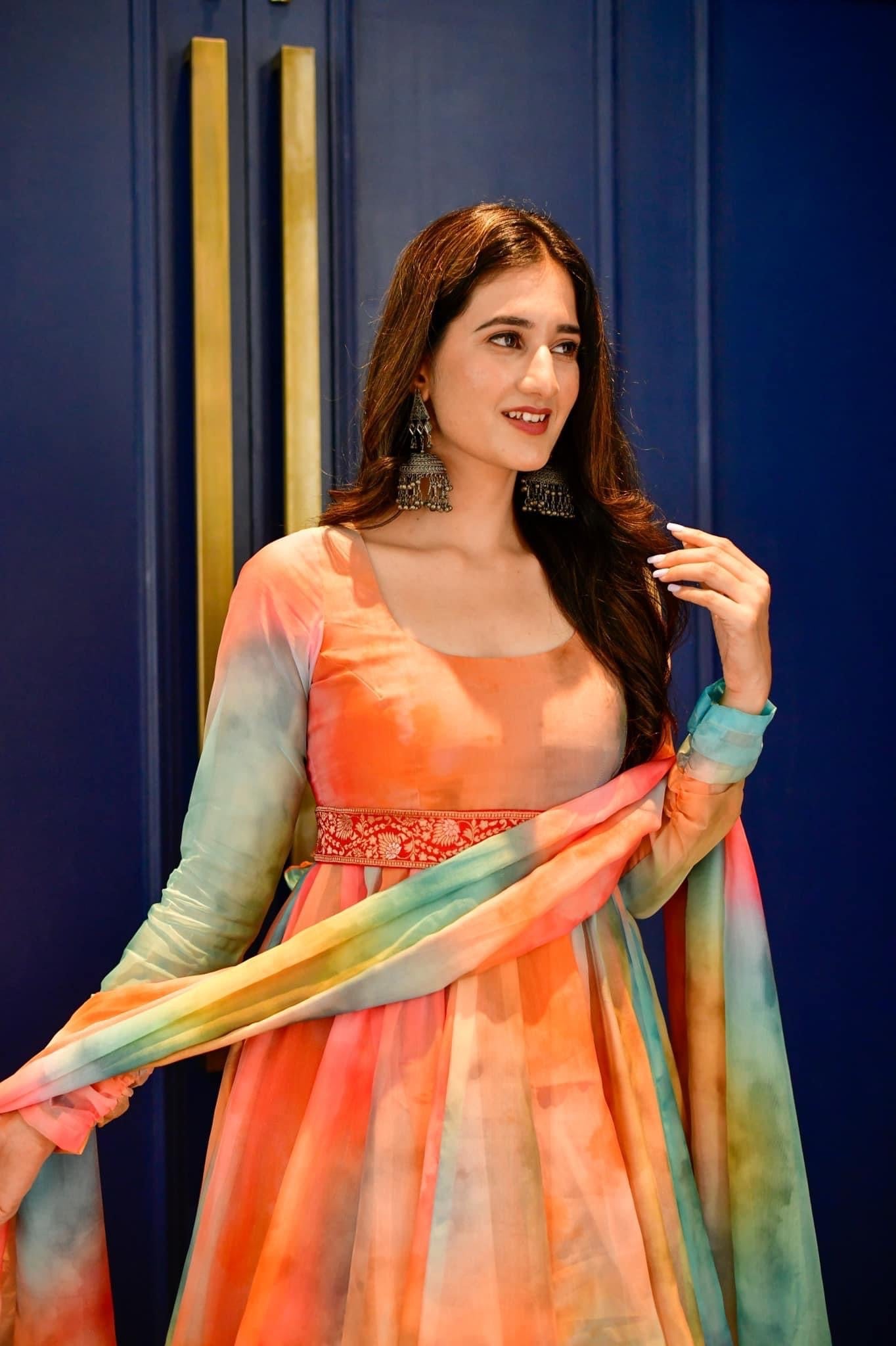 multicolor organza suit set