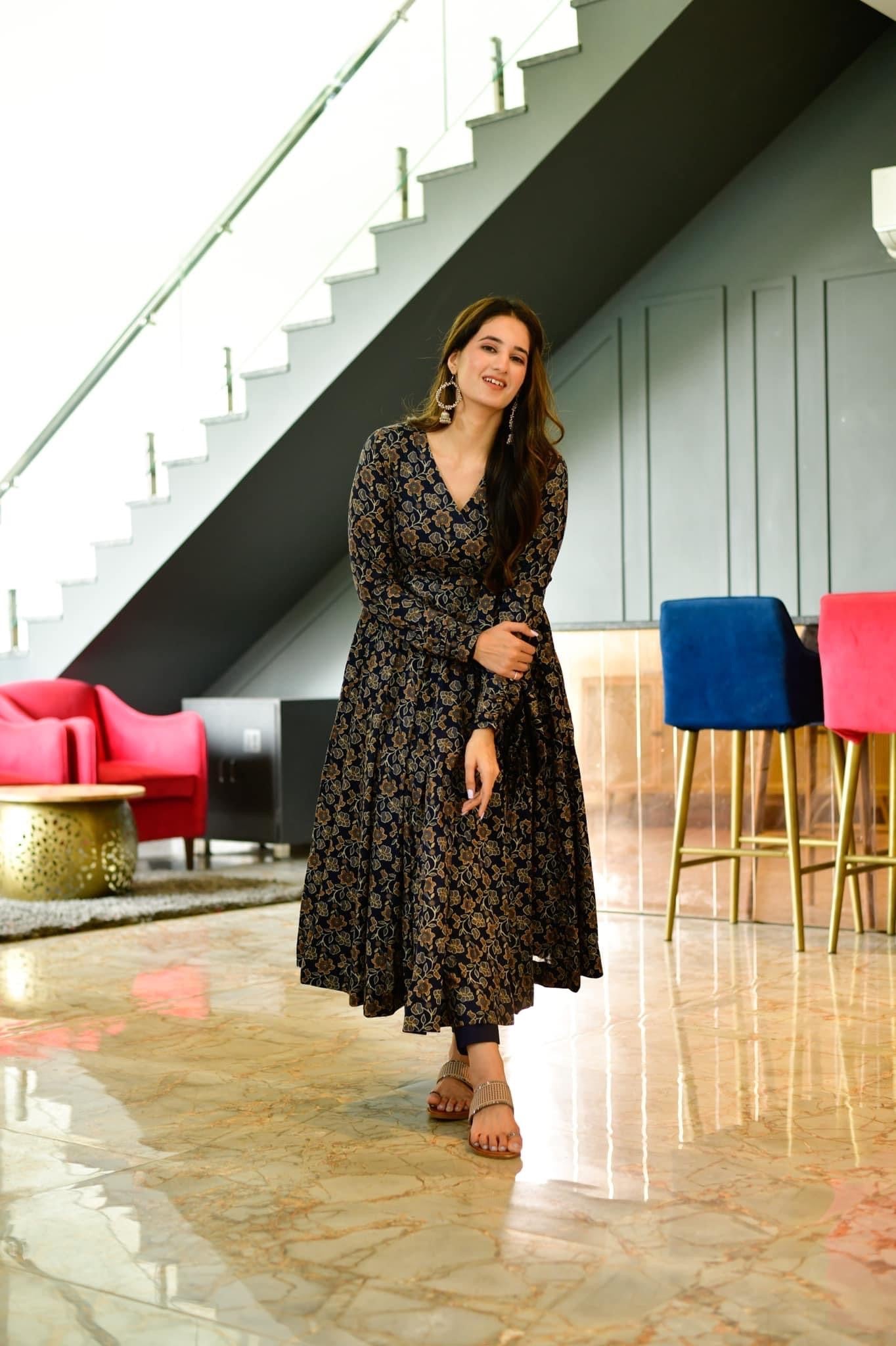 lily blue floral suit set