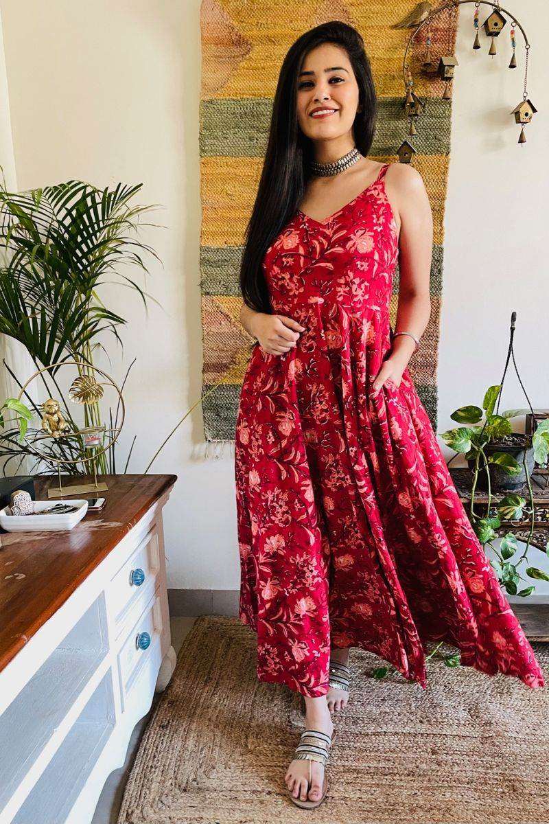 DESERT ROSE HAND BLOCK TWIRL DRESS